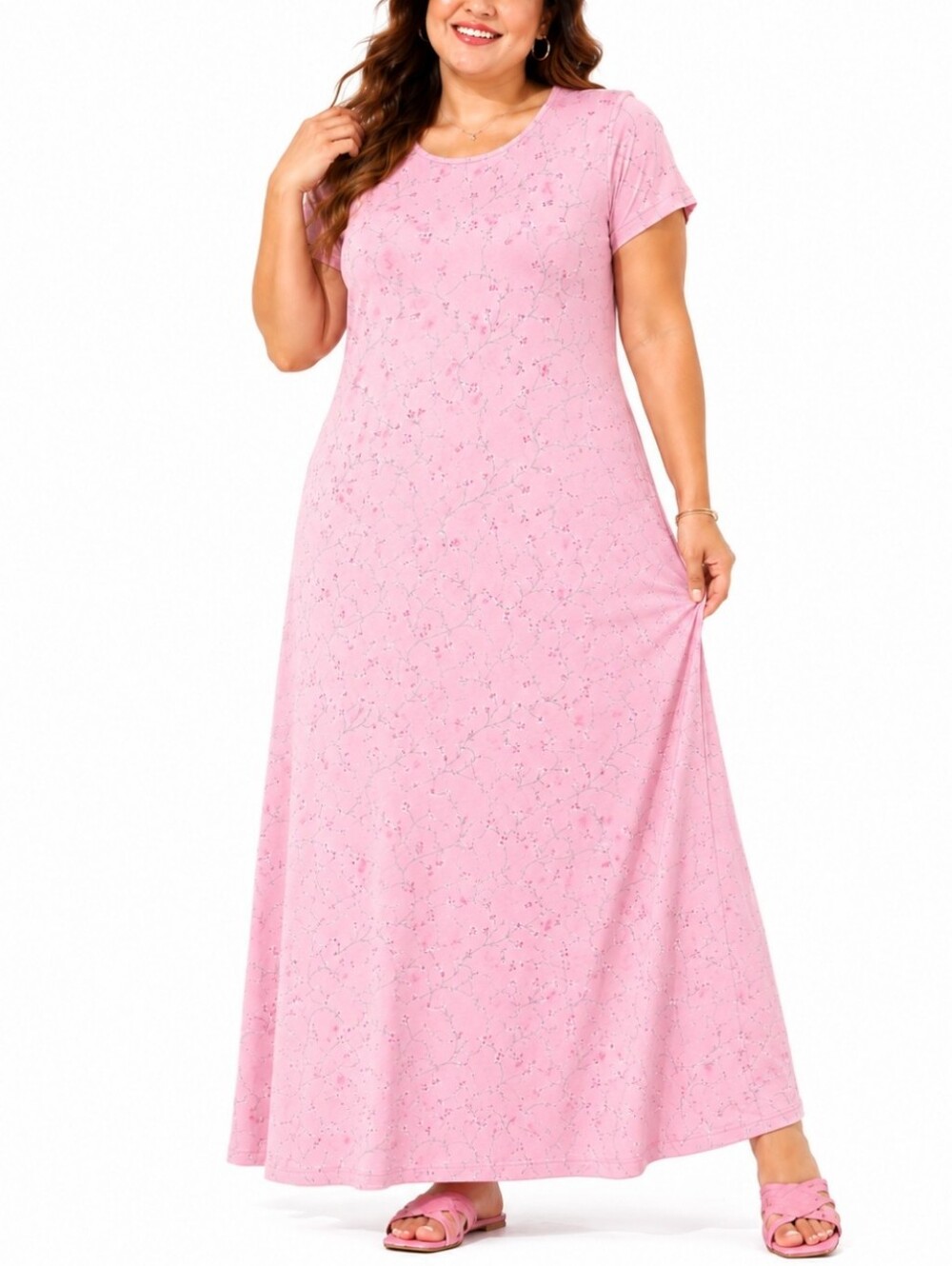 CMI Cotton Vintage Made In USA Prairie Peasant Floral Pink Boho Romantic Garden